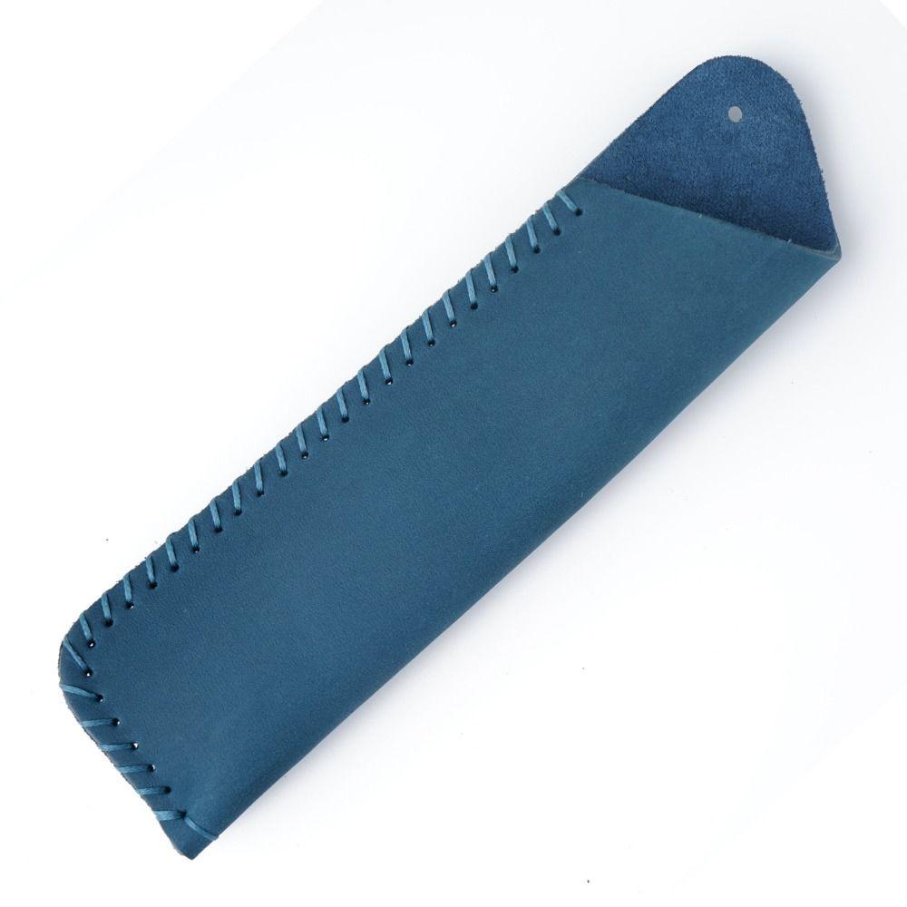 Handmade Cowhide Pencil Case Pencil Holder Pen Sleeve Pouch Retro Leather Pen Bag  Crafts