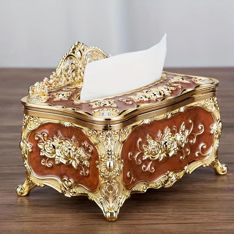 European Style Tissue Box, High-end El Restaurant Napkin Extraction Box, Living Room Desktop Paper Extraction Storage Box