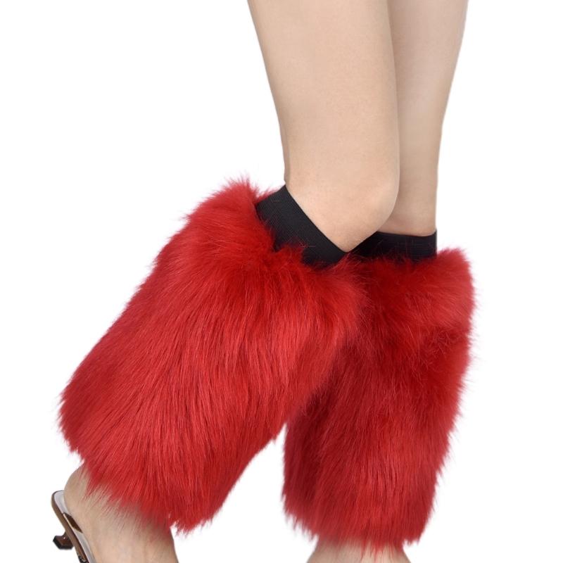 Boots Covers Women Solid Color Sexy Faux Fur Leg Warmer Calf Socks Party Costume