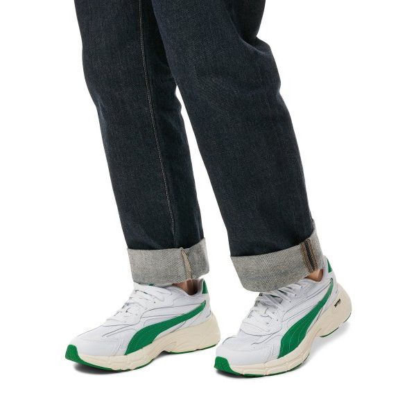 Puma Teberis Night Shock Absorbing Durable Low Top Casual Shoes Unisex Casual Shoes White Green 392134-01