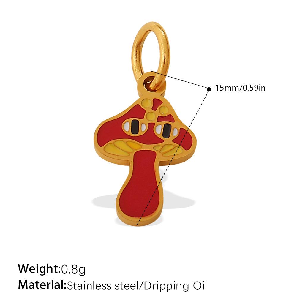 Adorable Multi-Shape Mushroom Pendant with Colorful Drip Oil Design