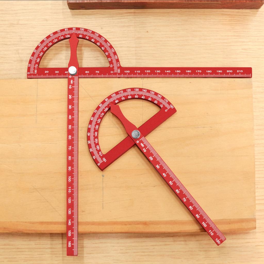 Aluminum Alloy Protractor Angle Marking Ruler, Multifunctional Protractor Woodworking Ruler for High-precision Angle Measurement