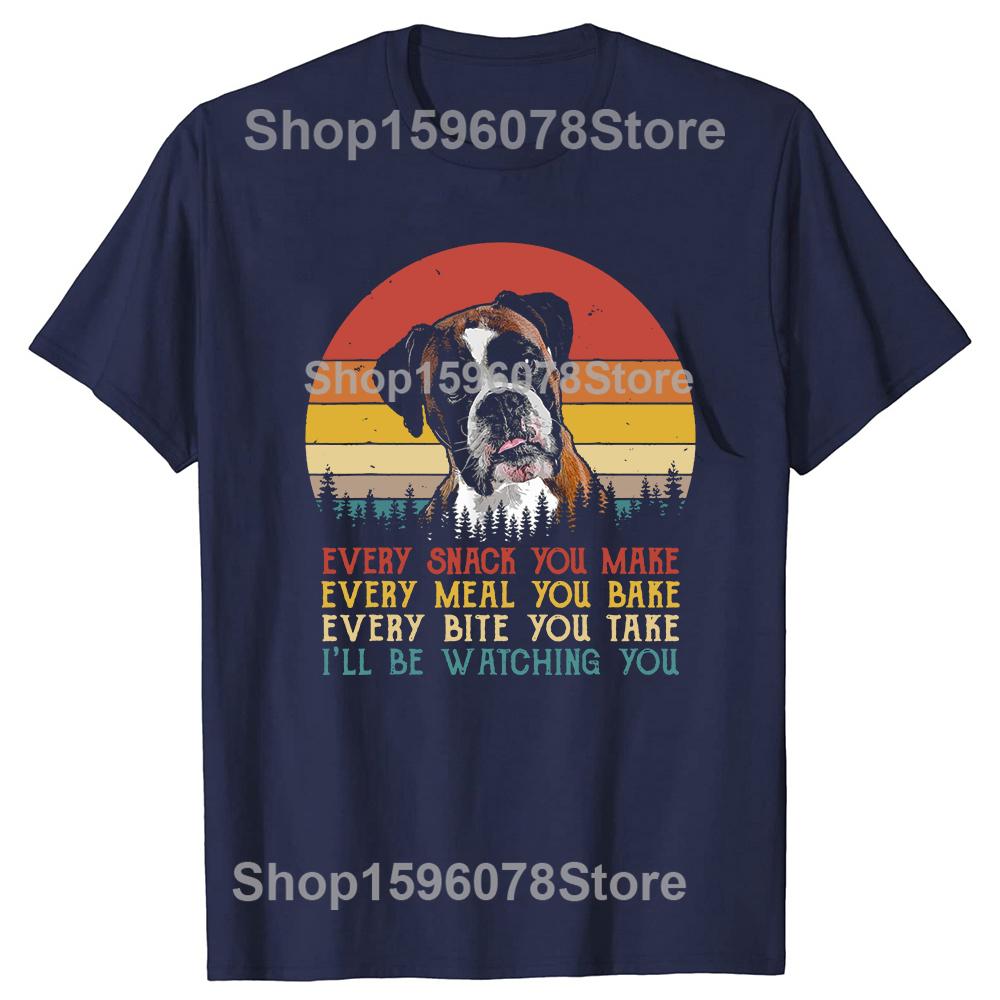 Funny Boxer Dog Retro T Shirts Summer Style Graphic Cotton Streetwear Short Sleeve Boxer Dog Owner Gifts Tshirt Unisexs Clothing S