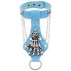 Solid Color PU Leather Bracelet Adjustable Wide Chain Bracelet Dark Style Skull Wristband  Unisex