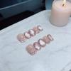 10Pcs Floral French Cat Eye Press On Nails Short Square Handmade Elegant Full Coverage Fake Nail Tips For Women