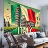 Italian architecture and flag, party backdrop, indoor and outdoor banner decorations, holiday party and birthday decorations