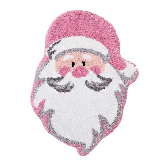 Yousheng Christmas Bathroom Rug Mat Xmas Tree Santa Clauds Shape Design Water Absorbent Floor Mat Home Decor for Kitchen Living Room Bathroom