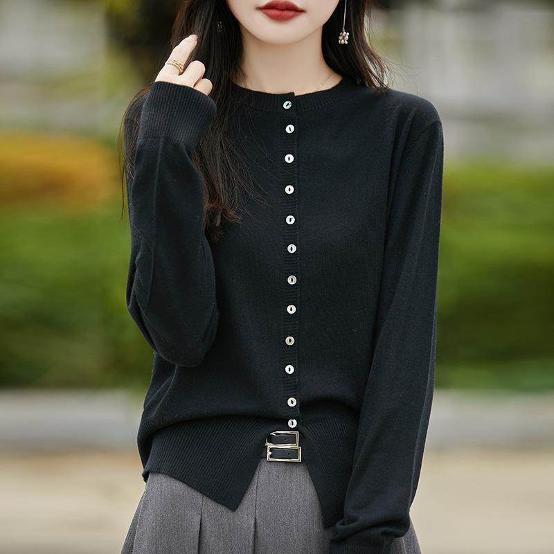 Dámské pletené zboží Pletený svetr s dlouhým rukávem Chambray Svetr Bunda Pas Tenký Spodní Košile