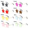 1pc Rimless Star Shape Sunglasses Driving Trendy Eyeglasses Women Men Party Glasses Funny Pentagram Eyewear Christmas Decor