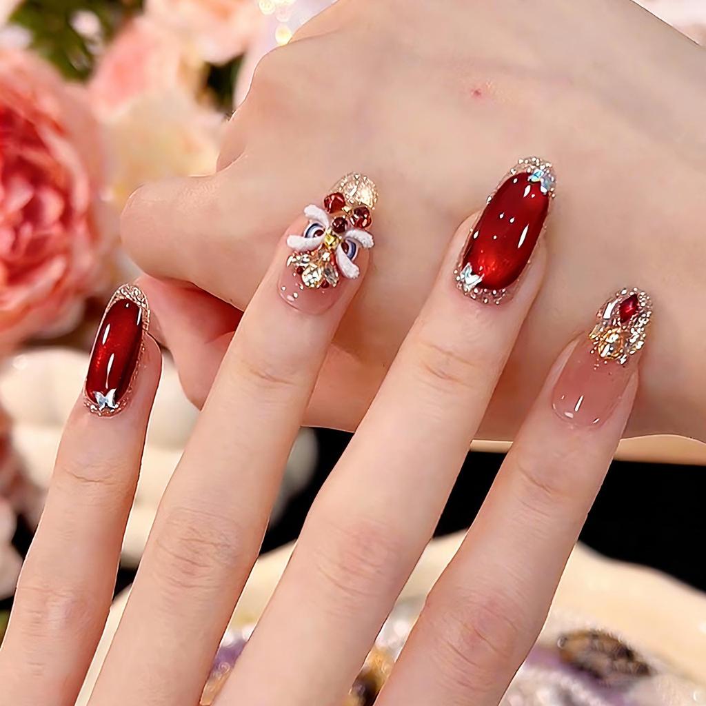 Wearable Sweet Cute High-End Handmade Nail Art Tips False Nails