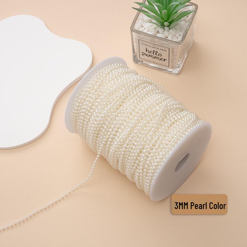 DIY Wedding Decor Faux Pearl String Beads 3mm – Pearlescent Plastic Jewelry Accessories
