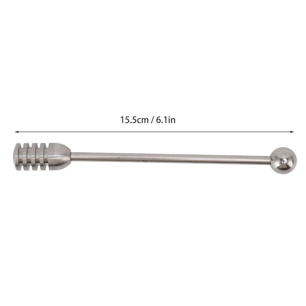 Honey Stick 15.5cm 304 Stainless Steel Fluted Design Easy Cleaning Honey Mixing Stick Coffee Stirrer Stirring Sticks