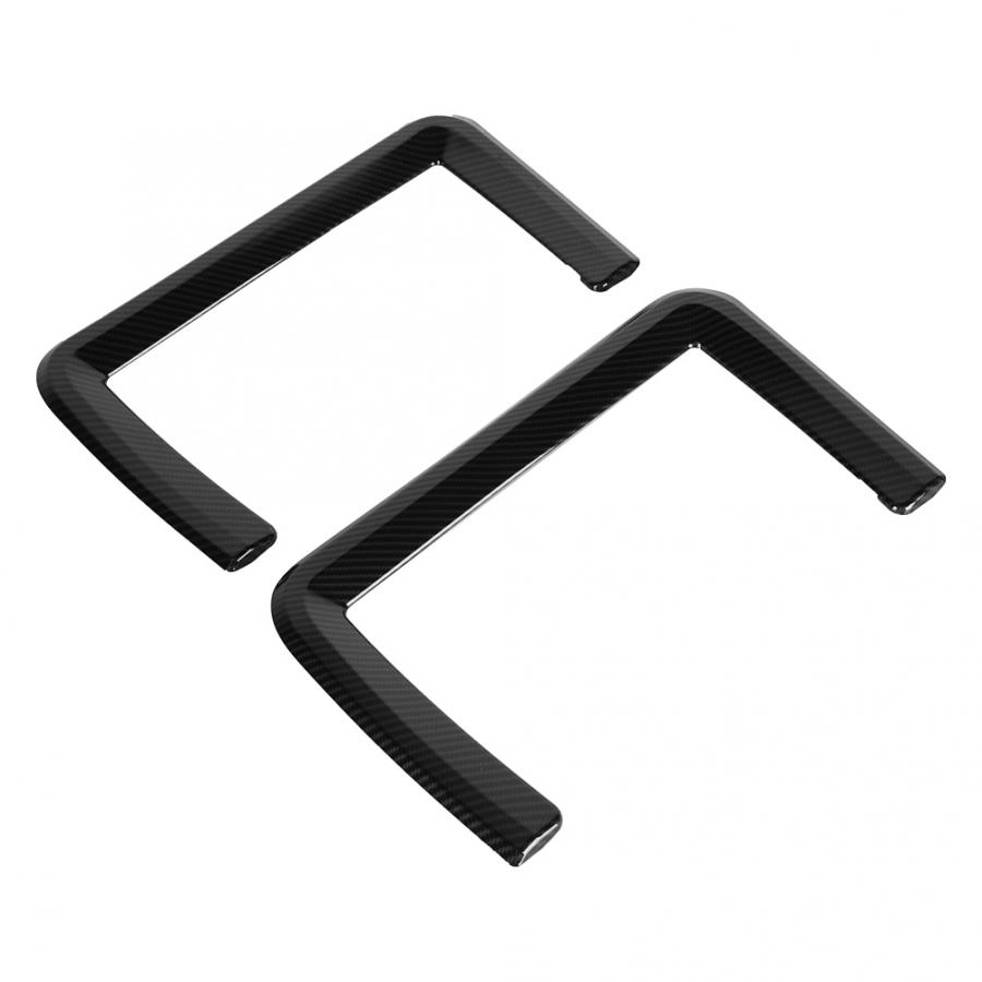 2Pcs Carbon Fiber Stil Auto Links Zurück Net Rahmen Trim für Land Rover Discovery Sport 15-17 ABS material auto
