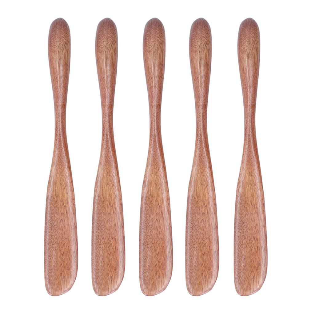 5PCS Wooden Knife Jam Cheese Spreader Tableware for Japanese for Bread Facial Mask