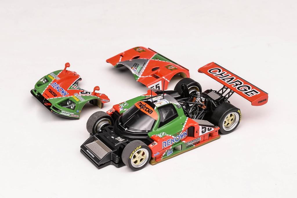 MOTORHELIX Scale Mazda Renown 787B RENOWN Le Mans Winner 1991 Gachot Finished Model M60101 1/64 #55 V. Weidler/J. Herbert/B.