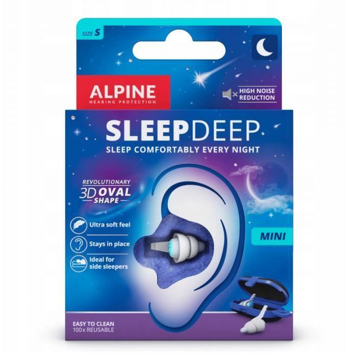 Alpine SleepDeep Mini - Bouchons d'oreilles en silicone sommeil -27dB