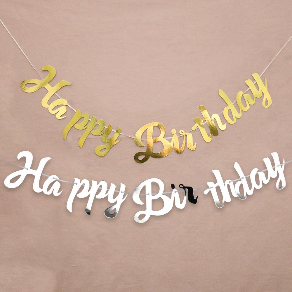 Birthday Letter Banner: Gold, Silver & Rose Gold Hot-Stamped Letters for Adult & Children’s Celebrations and Wedding Decor