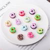 SW17 22mm Hand Painted Donut Acrylic Straight Hole Swimming Circle DIY Bracelet Clothes Beaded Accessories Phone Chain Materials
