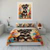 Colorful Dog Decor Set Soft Comfortable Duvet Cover Bedding Set Included 1*Duvet Cover & 2*Pillowcases gift