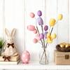 Easter Eggs Picks Spring Artificial Tulip Flower Stem with Eggs Floral Arrangement for Home Vase Filler Table Centerpiece