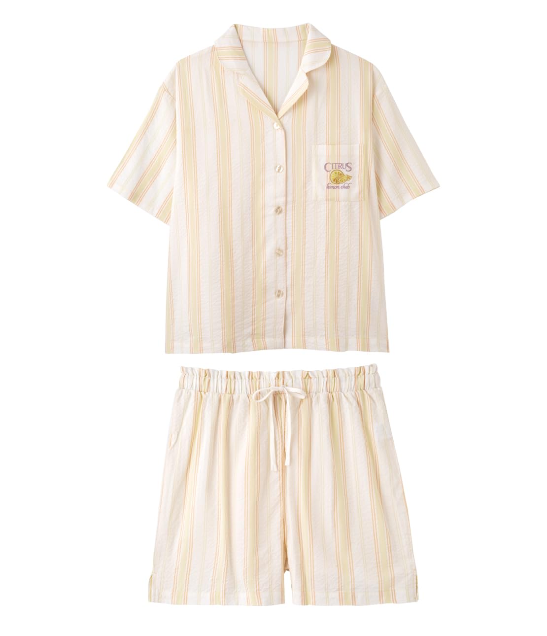 

smooth and not Easy shirt one size [Peach John] [Roomwear, comfortable, breathable, sticky, stylish, cute, summer] pajamas, lemon, лимон