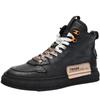 Men’s Retro High-Top Canvas & Leather Boots – Warm, Velvet-Lined, Lace-Up Casual Winter Shoes