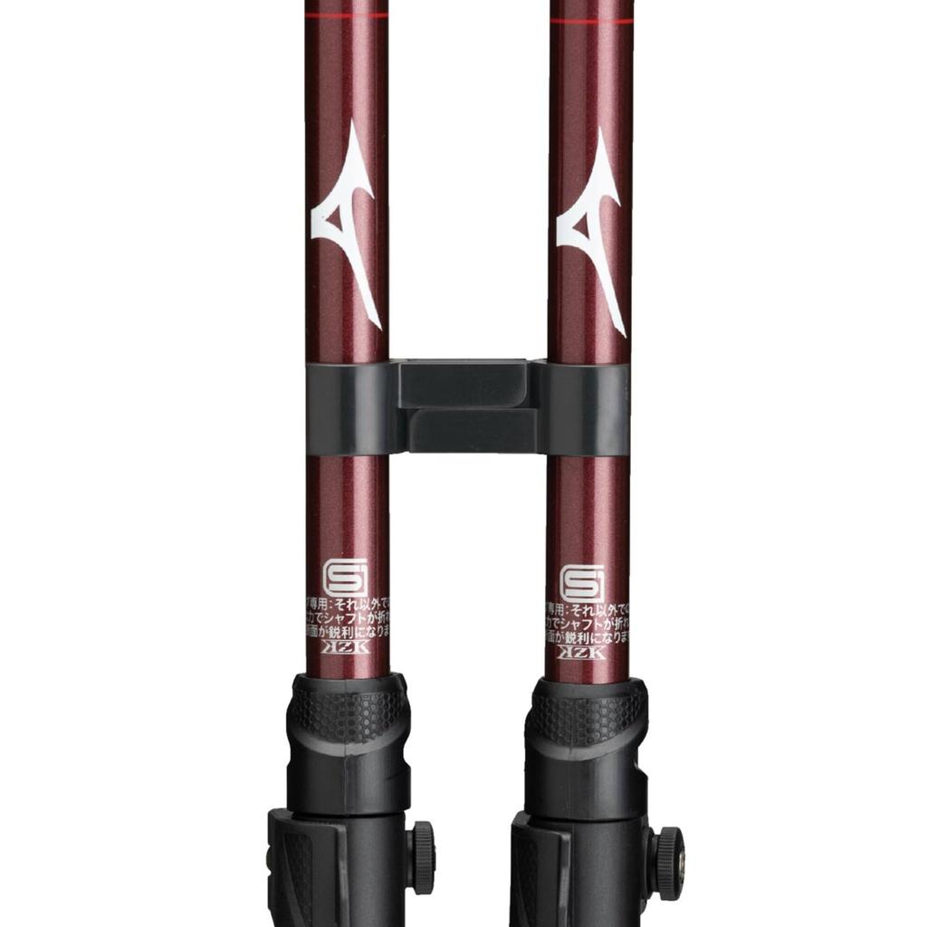 MIZUNO Nordic Walk Folding Walking Poles SH, Set of 2, Unisex, Red, C3JTPC30