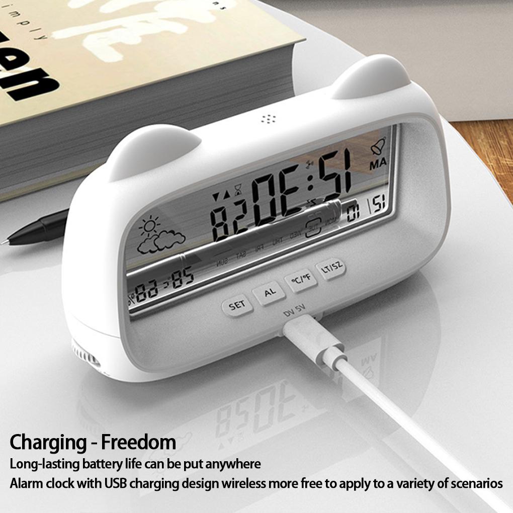 Desk Decorations Table Clock Bedroom Decoration Led Digital Alarm Clock Data Times Calendar Electronic Multi-function Desktop