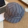 Japanese Striped Star Beret Female Spring And Autumn Korean Version Showing Face Small Versatile Octagonal Hat Fashion Newsboy Hat