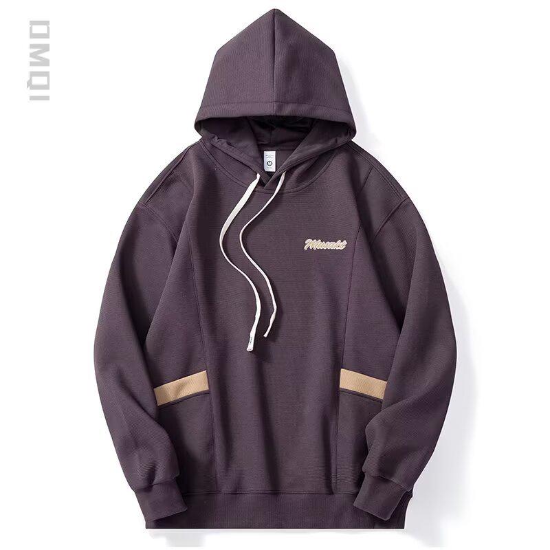 

Men s Hong Kong Style Letter Print Hooded Sweatshirt - Loose Fit, Versatile Jacket for Spring & Autumn 2025 Arrival L фіолетовий