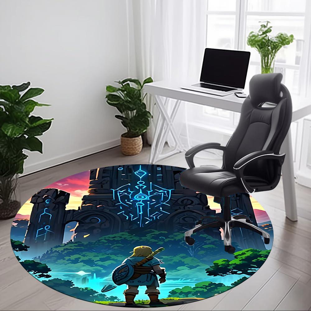 1pc The Legend of Office Round Area Rug, Bedroom Living Room Home Decor, Room Deco, Offic a1016201