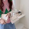 IELGY Women's Simple Textured Mini Pink Messenger Small Square Bag