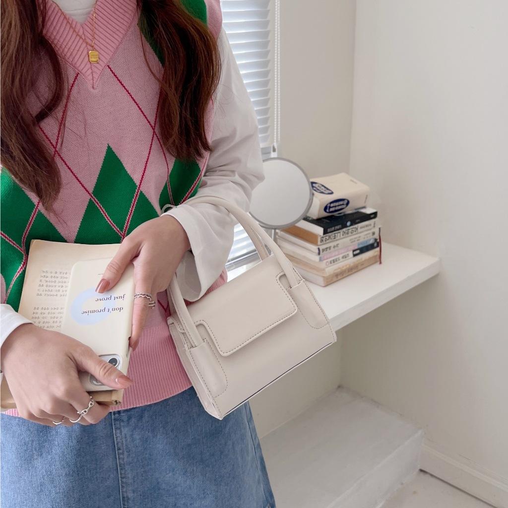 IELGY Women's Simple Textured Mini Pink Messenger Small Square Bag