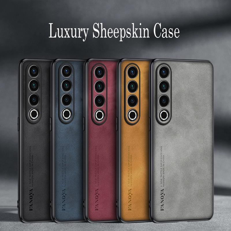 For Meizu 21 Pro Meizu21 Luxury Sheepskin Leather Shockproof Silicone Case For Meizu 21 Note 20 Pro Phone Case Cover Coque