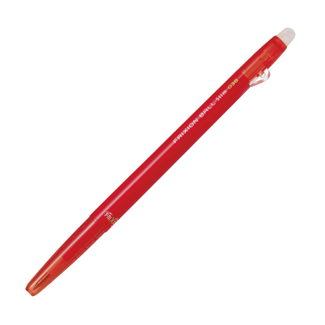 Pilot FriXion Ballpoint Slim Erasable Ballpoint LFBS180UF10R 0.38 Pen, Red, 10-Piece Set,