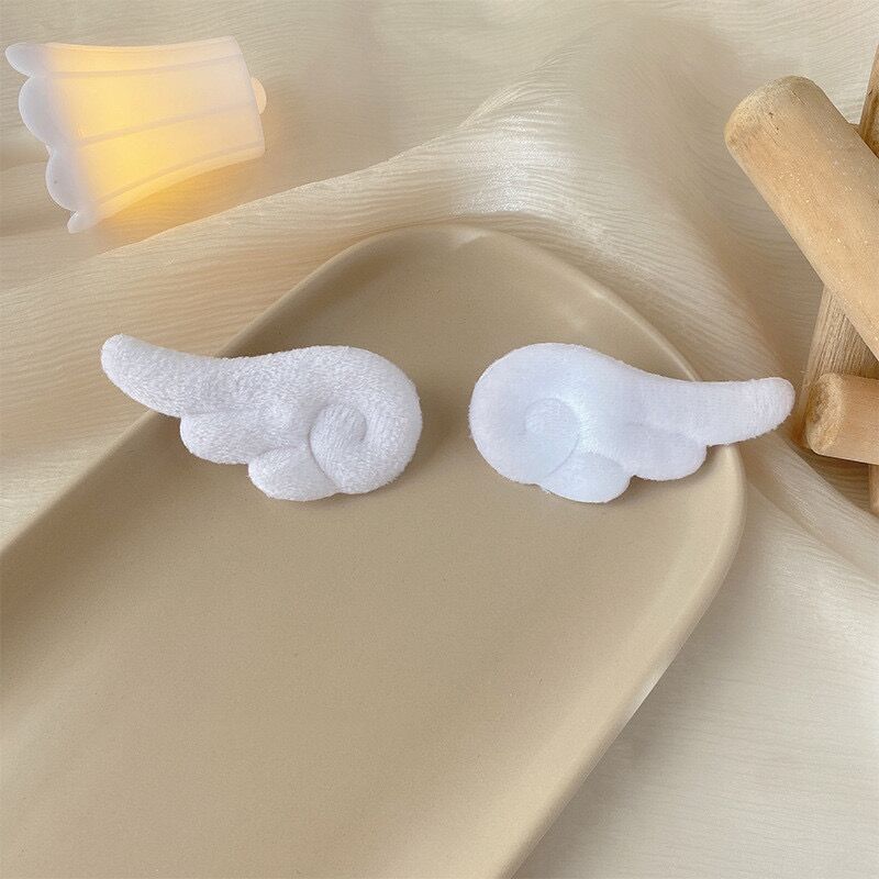 2Pcs 7cm Angel Wings Super Cute Angel Wing Plush Hairpin Girl Hair Clip Accessories Barrettes Hairgrip Headdress Headwear