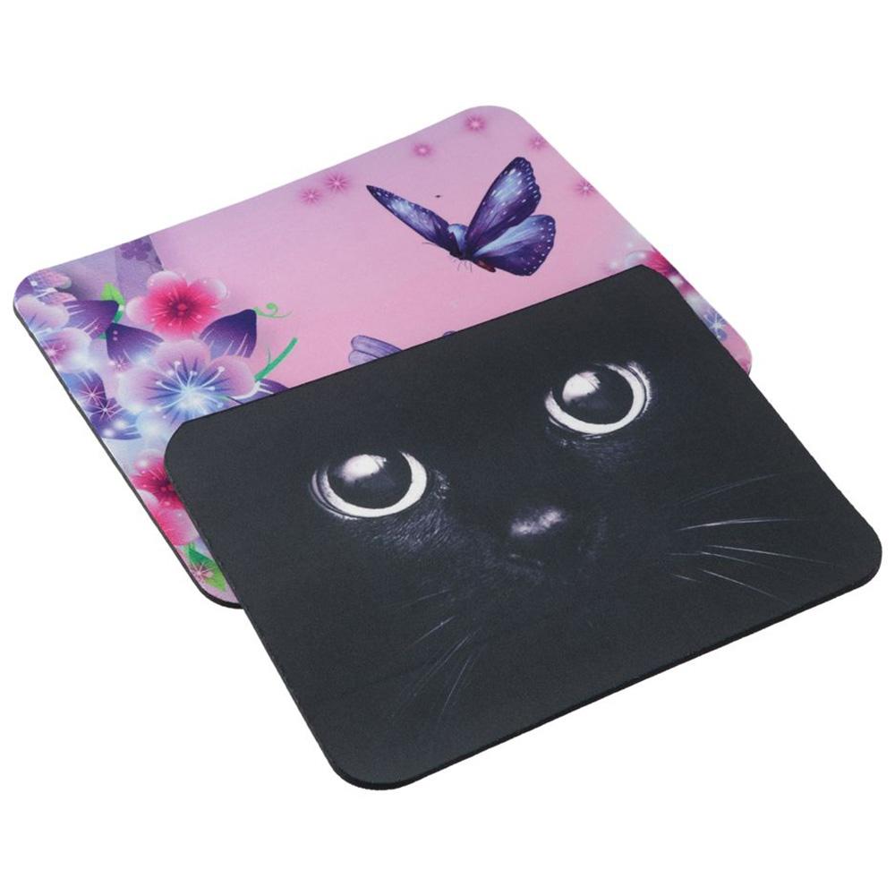 Rubber+cloth Black Cat Gaming Mouse Pad Multicolour Rubber Base Mouse Pad  Office