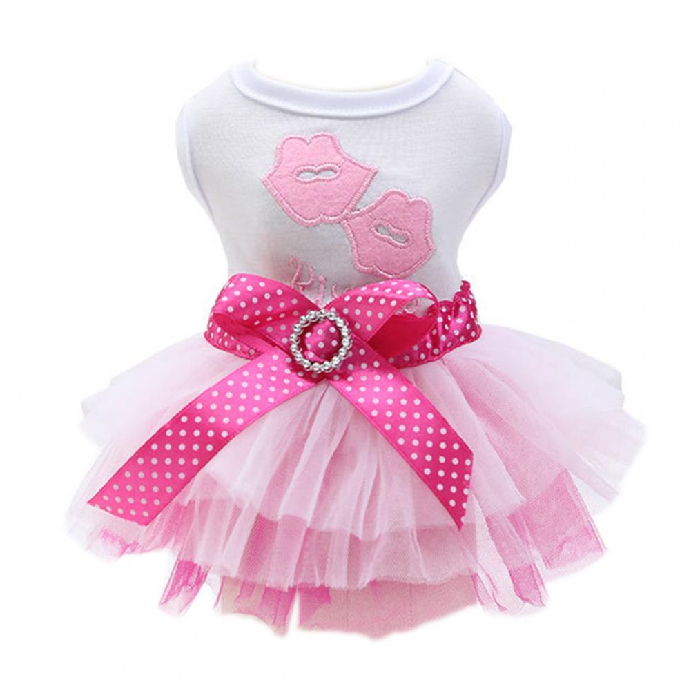 Pet Dress Dog Skirt Eye-catching Breathable Cotton Pretty Bow Knot for Summer Dog Clothes Dresses for Dogs