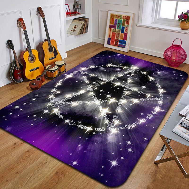 P-Pentagram Printed Carpet Fashion Yoga Mat Non-Slip Carpet Bedroom Decoration Outdoor Carpet Bedroom Birthday Gift