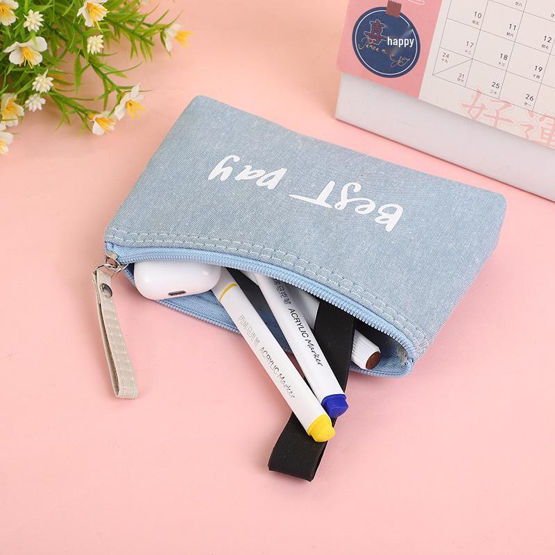 Korean Style Girly Coin Purse & Makeup Bag with Zipper