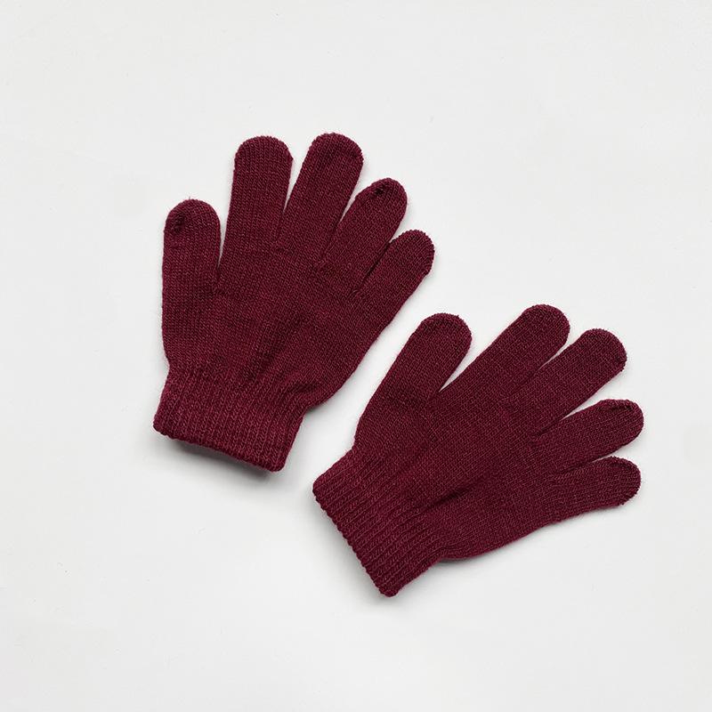 Kids Solid Color Knitted Gloves for 5-10years Students Winter Warmth Outdoor Cycling and Daily Cold Weather Wear Mittens