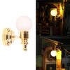 1/12 Dollhouse Round Wall Lamp Led Bedside Light Dollhouse Furniture Decoration Dolls House Living Scene Decor Accessories
