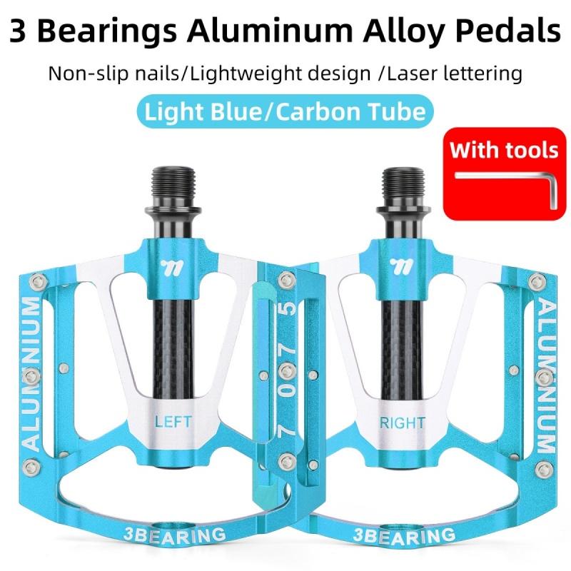WEST BIKING Ultralight Bicycle Pedal CR-MO Axle 3 Bearings Bike Pedal Anti Slip Racing Pedal MTB Gravel Road Bike Accessories
