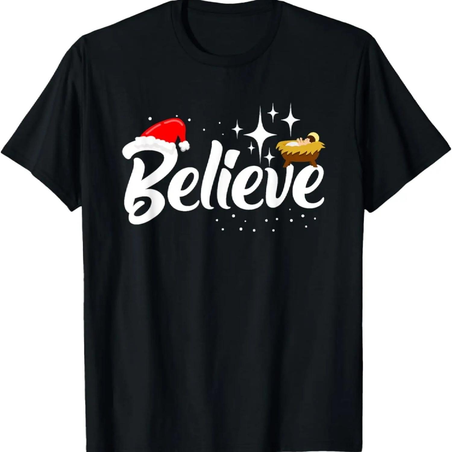 Believe Christmas - Jesus Christmas T-Shirt XXXXXL чёрный