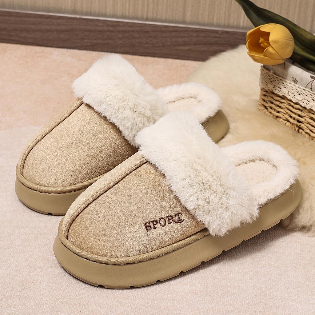 Warme kuschelige Hausschuhe für Damen | Winter Plüsch Indoor Outdoor Hausschuhe | Dicke Plattform rutschfeste Schlupfschuhe