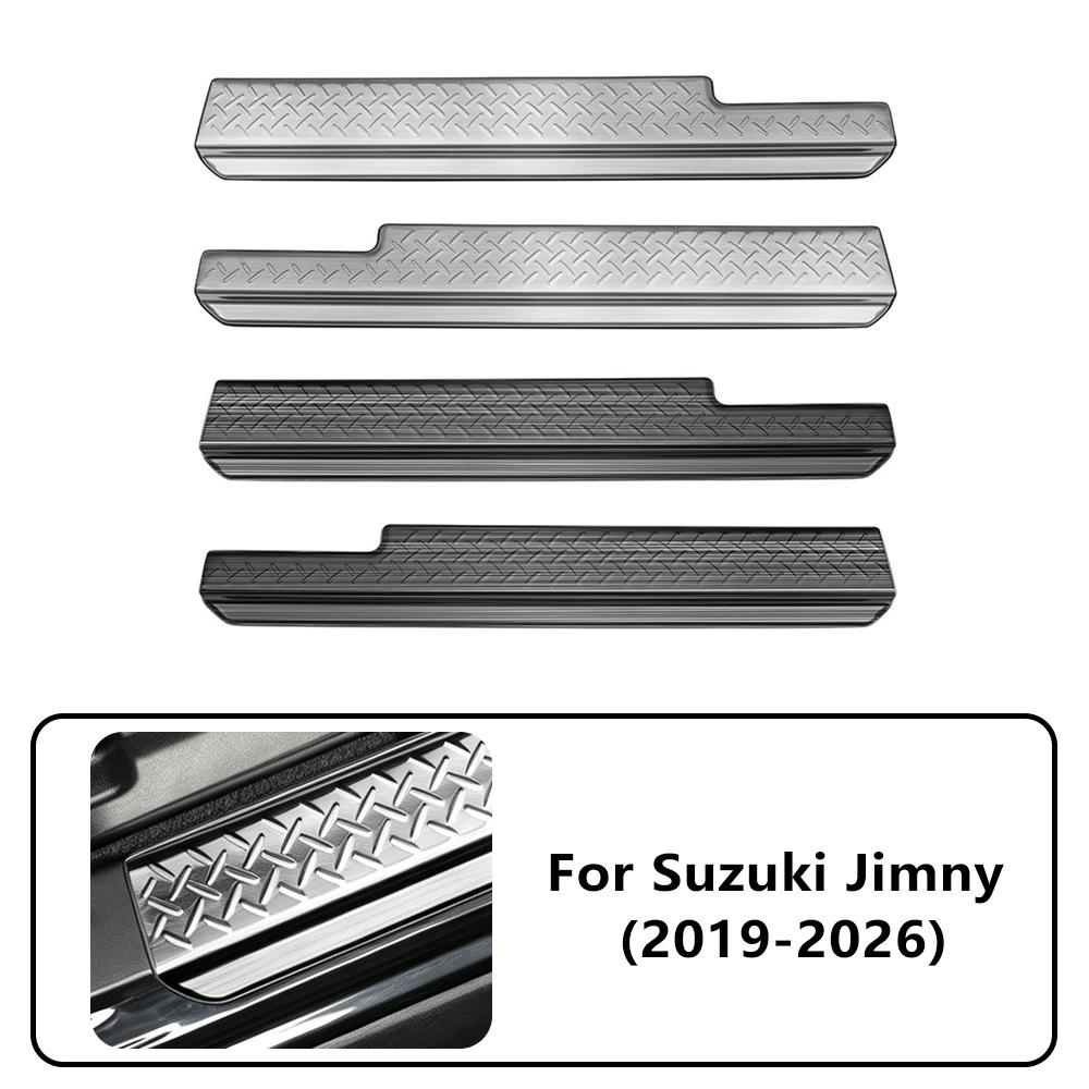 Door Sill Protector For Suzuki Jimny 2019 2020 2021 2022-2026 Stainless Steel Scuff Plate Cover Trim Exterior Car Accessories