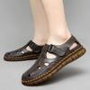 Outdoor Summer Sandals Comfortable Mens Summer Shoes New Genuine Leather Beach Sandals Non-Slip Male Hiking Walking Roma Shoes
