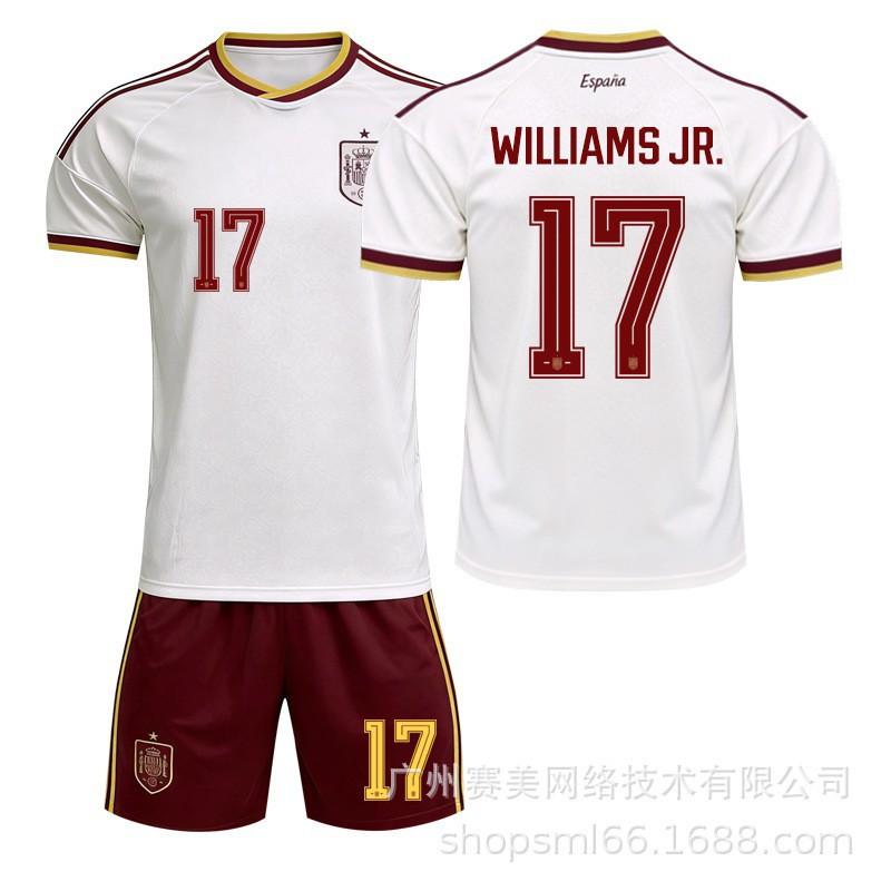 World Cup Spain Away No. 19 Yamal Football Jersey 17 Williams Meijia Mpedri