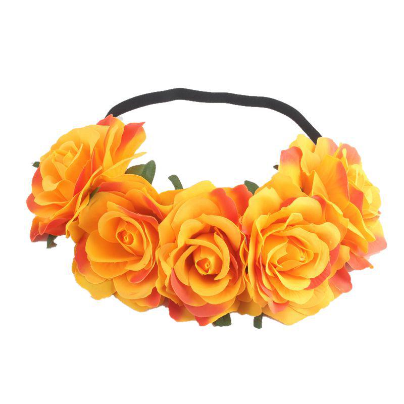 Halloween Rose Hair Band Hair Hoop Cosplay Costume Party Flannel Flowers Crown Headband Festival Hair Garland Wedding