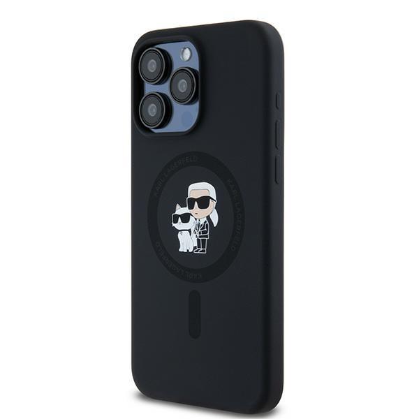 Karl Lagerfeld Klhmp15Xscmkcrhk Iphone 15 Pro Max 6.7 Czarny/Black Hardcase Silicone Karl & Choupette Ring Magsafe